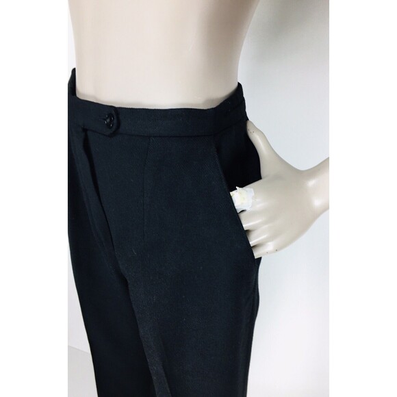 Vintage 70s York Yair Black Wool High Waist Pleated Trouser Pants - Picture 8 of 11